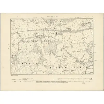 1902 Map of Somerset V.SE, 1904 Print
