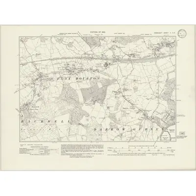 1930 Map of Somerset V.SE, 1932 Print