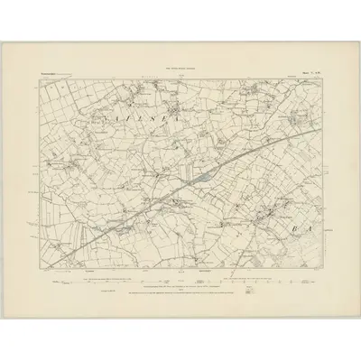1882 Map of Somerset V.SW, 1884 Print