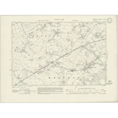1930 Map of Somerset V.SW, 1932 Print