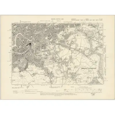 1901 Map of Somerset VI.NE, 1905 Print