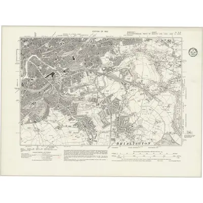 1930 Map of Somerset VI.NE, 1933 Print