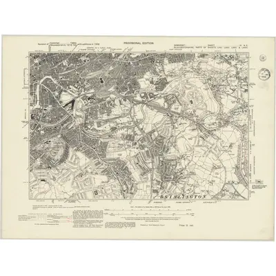 1938 Map of Somerset VI.NE, 1945 Print