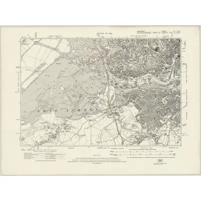 1913 Map of Somerset VI.NW, 1921 Print