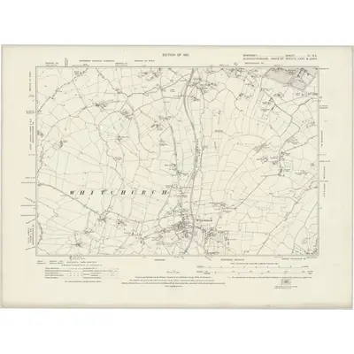1912 Map of Somerset VI.SE, 1921 Print