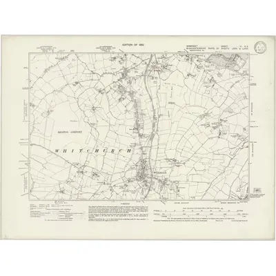 1930 Map of Somerset VI.SE, 1932 Print