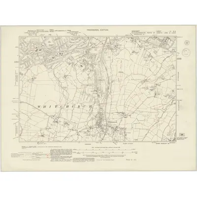 1938 Map of Somerset VI.SE, 1944 Print
