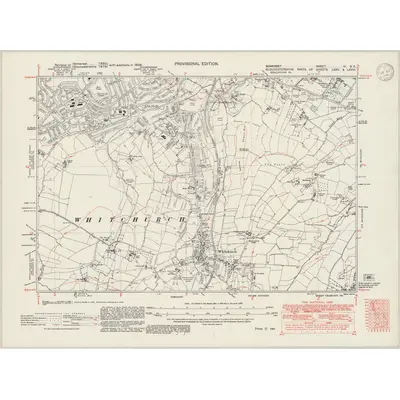 1938 Map of Somerset VI.SE, 1946 Print