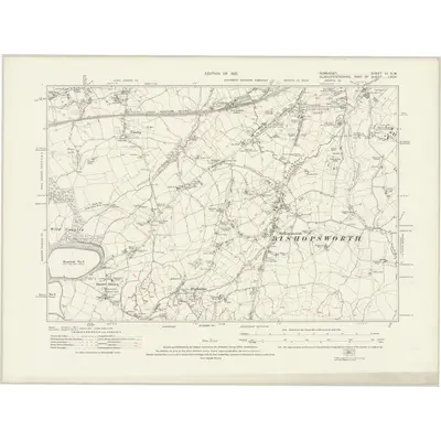 1913 Map of Somerset VI.SW, 1921 Print