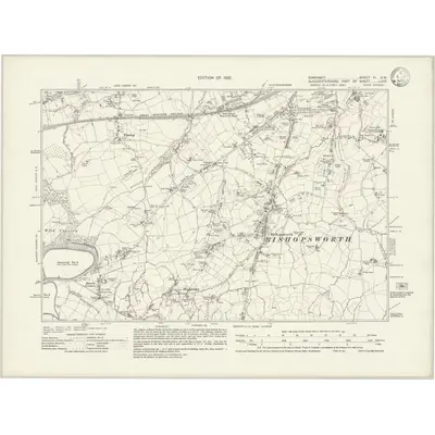 1930 Map of Somerset VI.SW, 1932 Print
