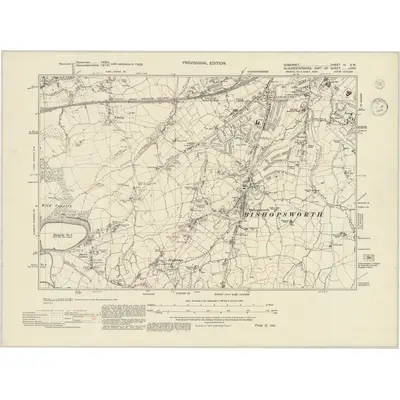 1938 Map of Somerset VI.SW, 1945 Print