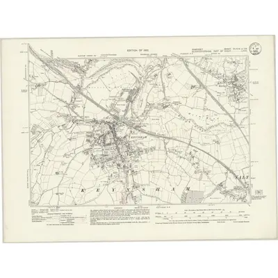 1930 Map of Somerset VII.NW & SW, 1932 Print