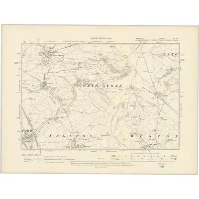 1902 Map of Somerset VII.SE, 1903 Print