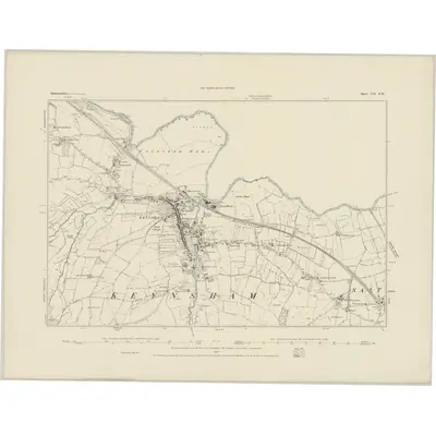 1882 Map of Somerset VII.SW, 1884 Print