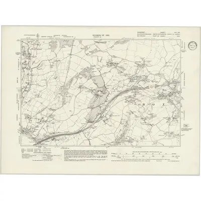 1930 Map of Somerset VIII.SE, 1933 Print