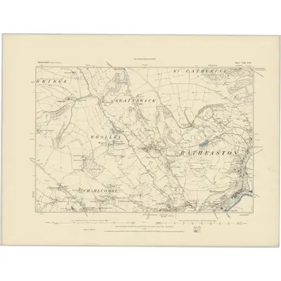 1882 Map of Somerset VIII.SW, 1884 Print