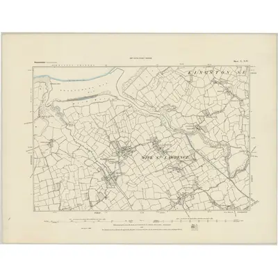 1883 Map of Somerset X.NW, 1884 Print
