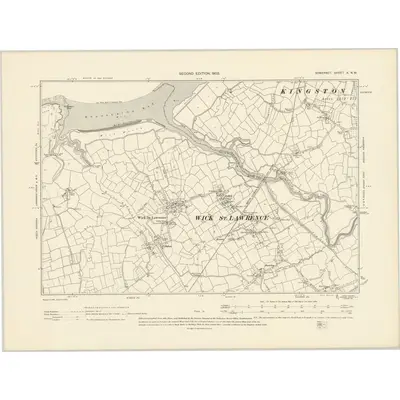 1902 Map of Somerset X.NW, 1903 Print