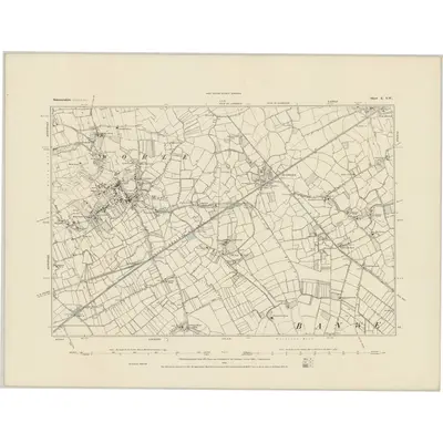 1883 Map of Somerset X.SW, 1884 Print