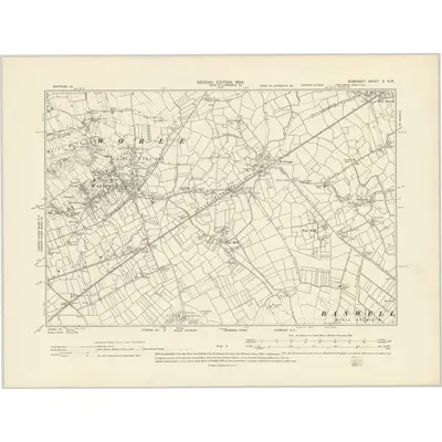 1902 Map of Somerset X.SW, 1904 Print
