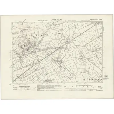 1929 Map of Somerset X.SW, 1932 Print