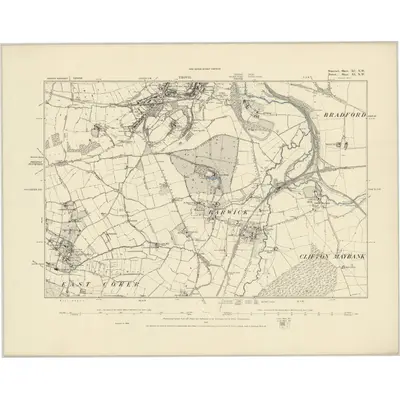 1886 Map of Somerset XC.NW, 1887 Print
