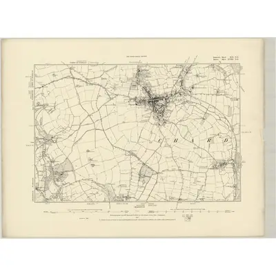 1886 Map of Somerset XCI.NE, 1887 Print