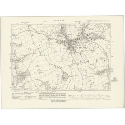 1928 Map of Somerset XCI.NE, 1931 Print