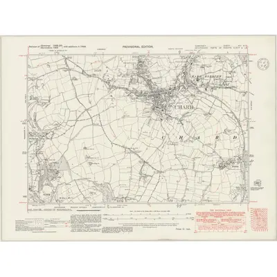 1938 Map of Somerset XCI.NE, 1947 Print