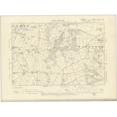 1901 Map of Somerset XCI.NW & SW, 1906 Print