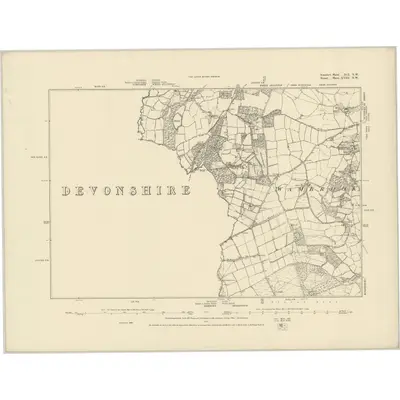 1886 Map of Somerset XCI.NW, 1887 Print