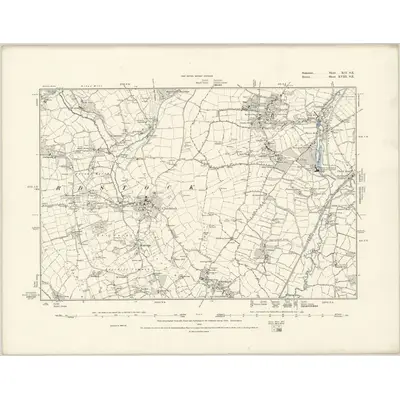 1886 Map of Somerset XCI.SE, 1888 Print