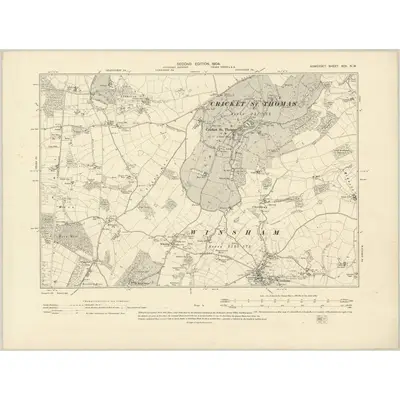 1901 Map of Somerset XCII.NW, 1904 Print