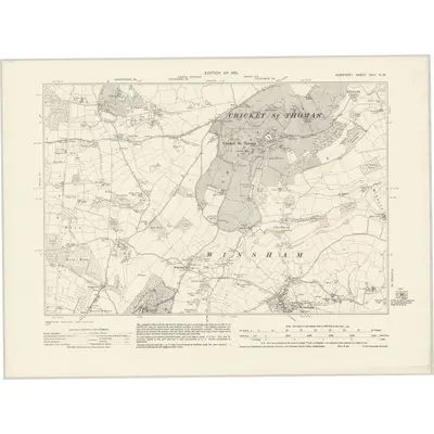 1928 Map of Somerset XCII.NW, 1931 Print