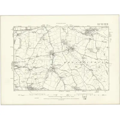 1886 Map of Somerset XCII.SE, 1888 Print