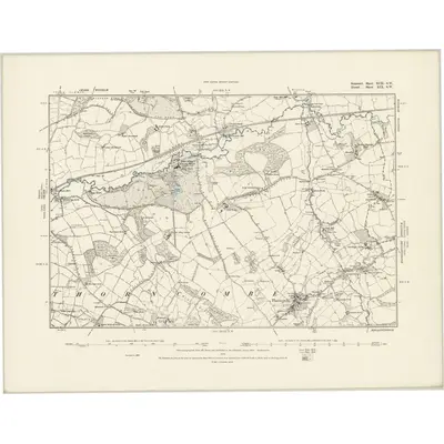 1887 Map of Somerset XCII.SW, 1888 Print