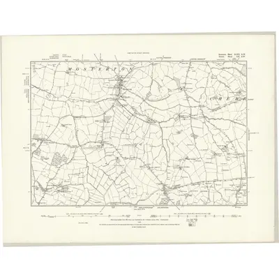 1886 Map of Somerset XCIII.SW, 1888 Print
