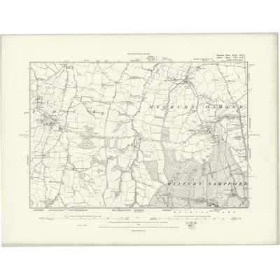 1886 Map of Somerset XCIV.NW, 1888 Print