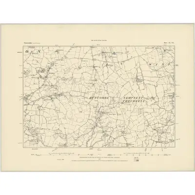 1883 Map of Somerset XI.SE, 1884 Print