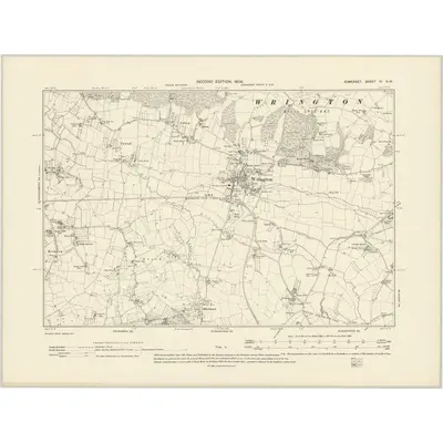1902 Map of Somerset XI.SW, 1904 Print