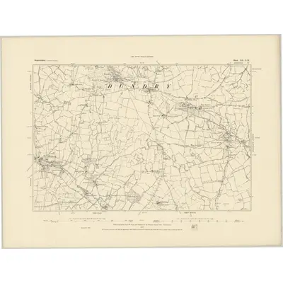 1883 Map of Somerset XII.NW, 1884 Print