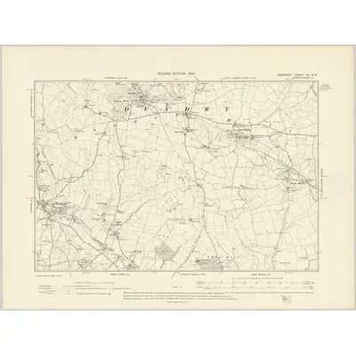 1902 Map of Somerset XII.NW, 1903 Print