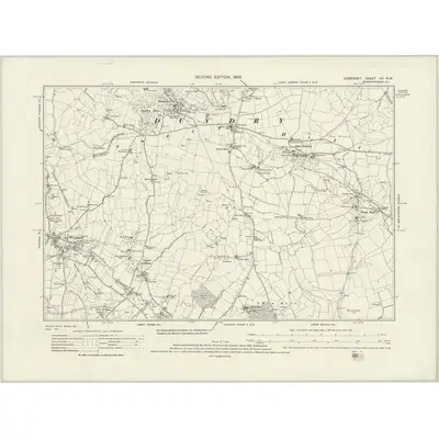 1902 Map of Somerset XII.NW, 1932 Print