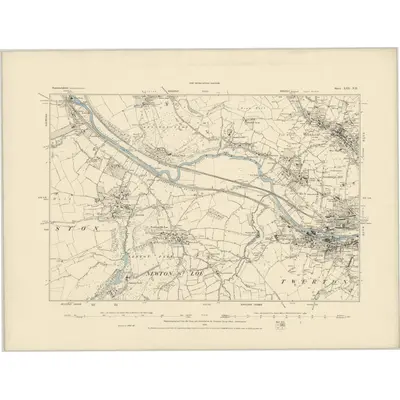 1882 Map of Somerset XIII.NE, 1884 Print