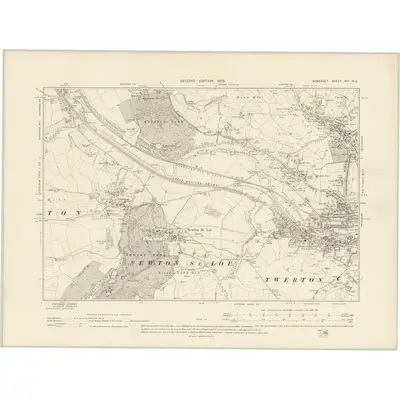 1902 Map of Somerset XIII.NE, 1903 Print