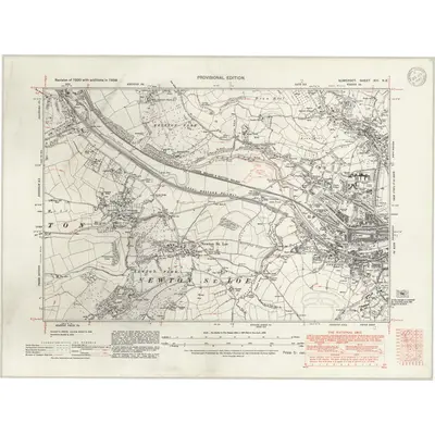 1938 Map of Somerset XIII.NE, 1947 Print