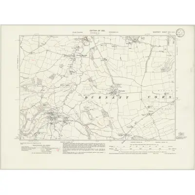 1930 Map of Somerset XIII.NW, 1932 Print