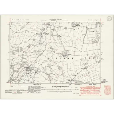 1938 Map of Somerset XIII.NW, 1946 Print