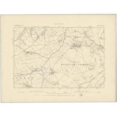 1882 Map of Somerset XIII.SE, 1884 Print