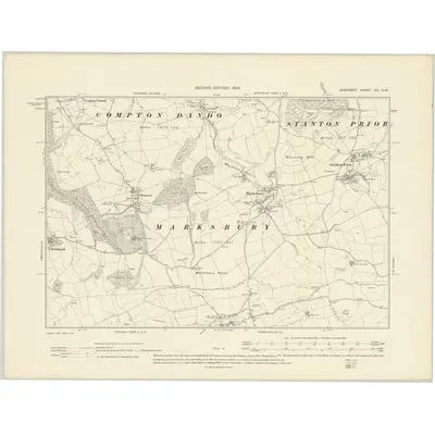 1902 Map of Somerset XIII.SW, 1903 Print